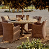 Neptune Garden Sets Harmondsworth Round 6 Seater Set with Stanway Honey Carver Chairs