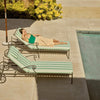 Neptune Seasonal_Garden_Outdoor loungers Green Stripe Cheltenham Metal Sun Lounger