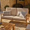 Neptune Sofas Kew Teak 2 Seater Sofa with Natural Cushions