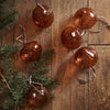 Neptune Christmas Decorations Apricot Avery Glass Drop Baubles, Set of 6